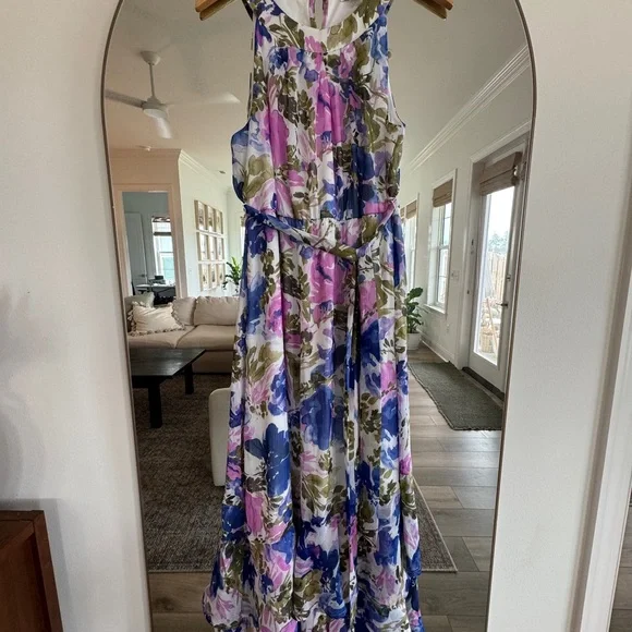 Calvin Klein Floral Sleeveless Midi Dress - Picture 3 of 7